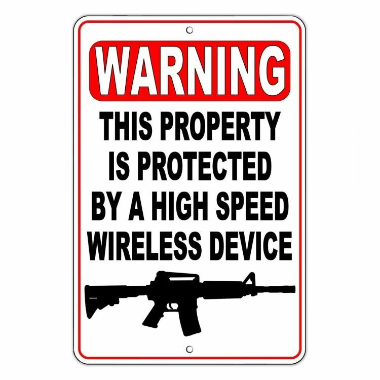 Warning This Property Protected By A Wireless Device Metal Sign security SSG016