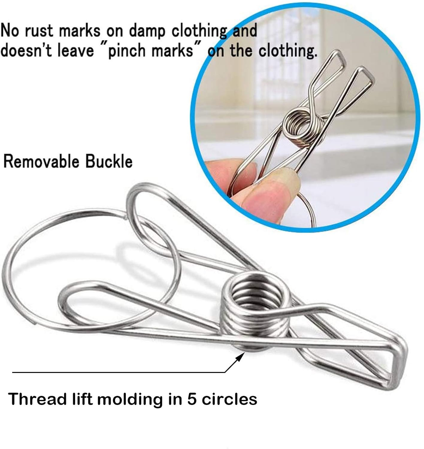 2 Pack Stainless Steel round Hanging Drying Rack with 20 Clips for Laundry