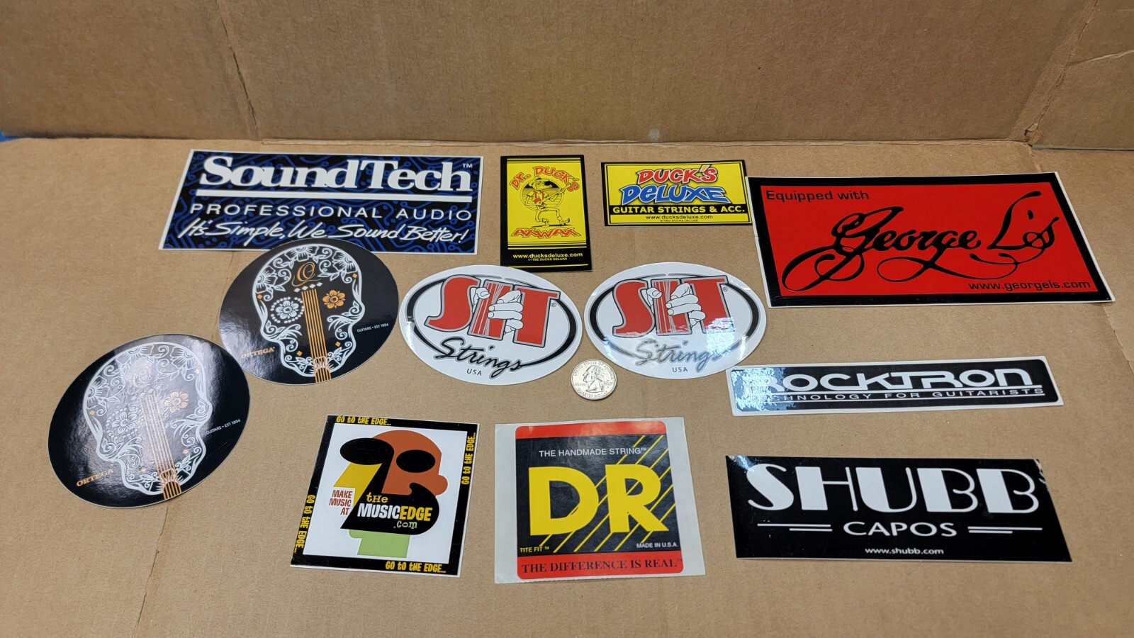 Lot Of 12 Assorted Music Brands Stickers Soundtech SIT SHUBB  Music Guitar