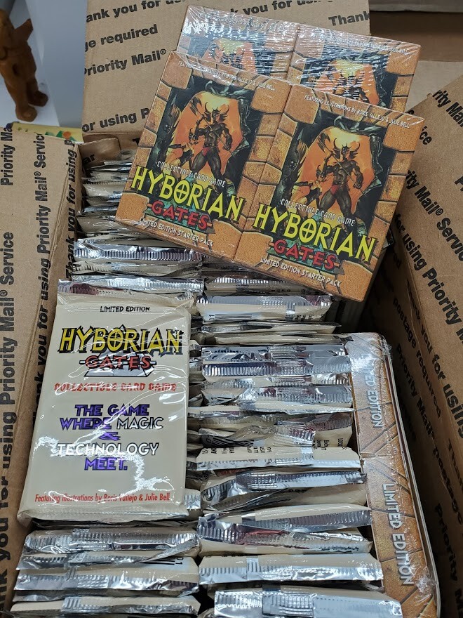 1995 Hyborian Gates – Sealed Vintage Collectible Card Game Lot 100 packs 3 Decks