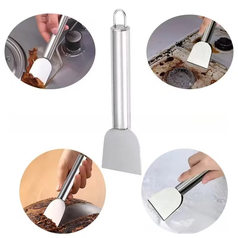 2× Stainless Steel Spatula Multi-Purpose Scraper Kitchen Cleaning Tools Spatula
