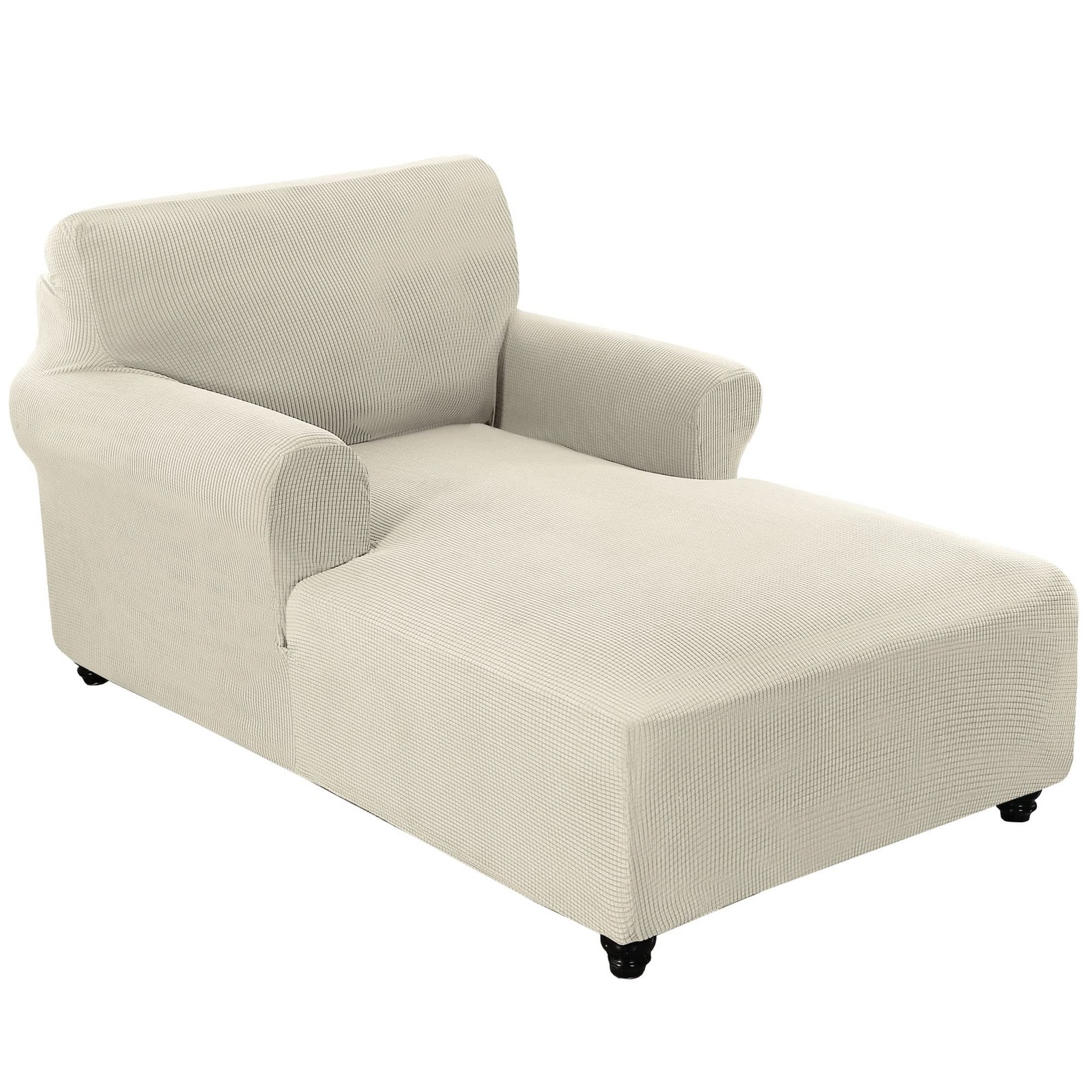Chaise Lounge Cover Stretch Chair Lattice Slipcover with Armrests for Living ...
