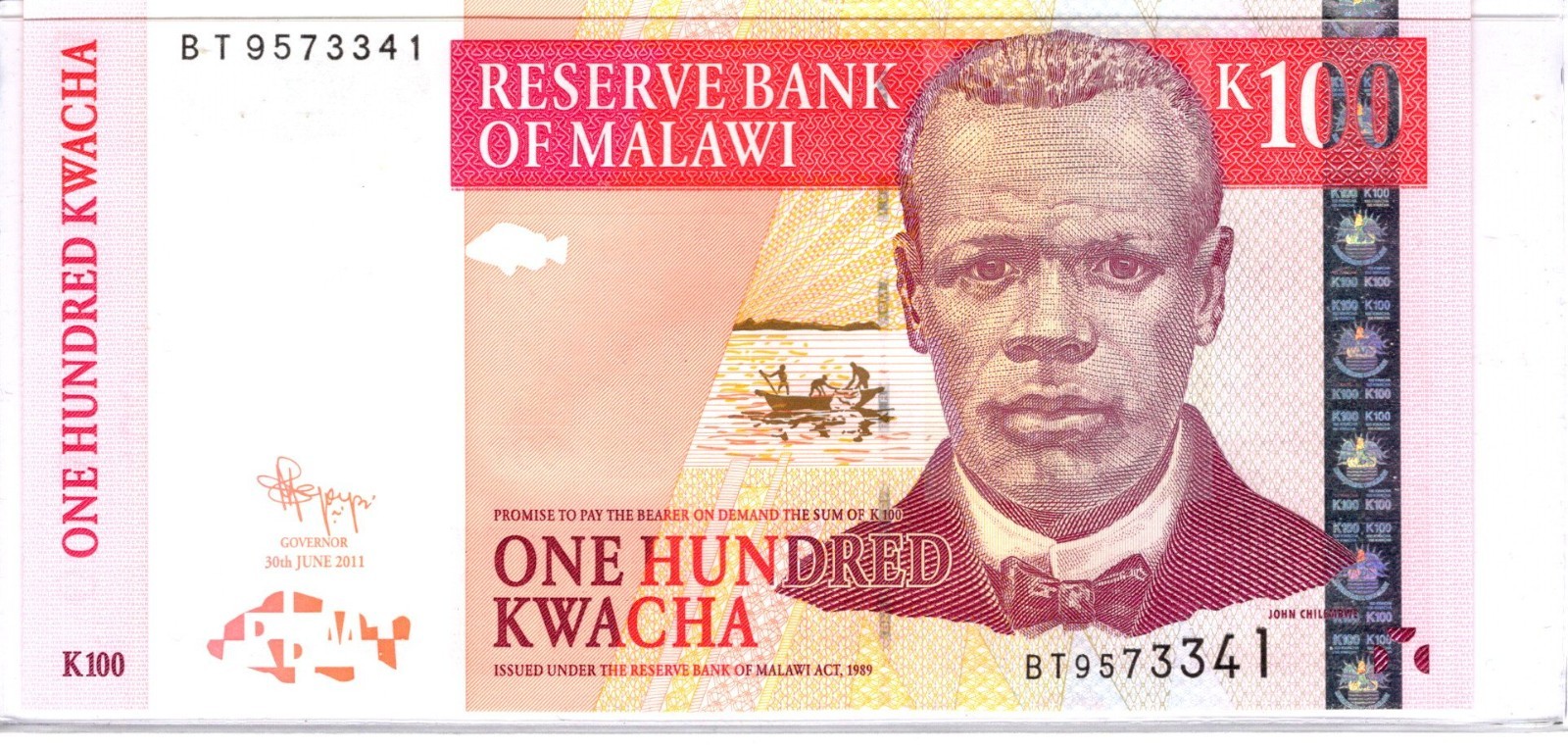 Malawi, 100 Kwacha, 2011 UNC as pictured BT9573341