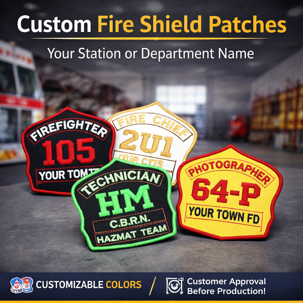 Custom Firefighter Helmet Shield Morale Patch for Gear Bags, Lockers & Jackets