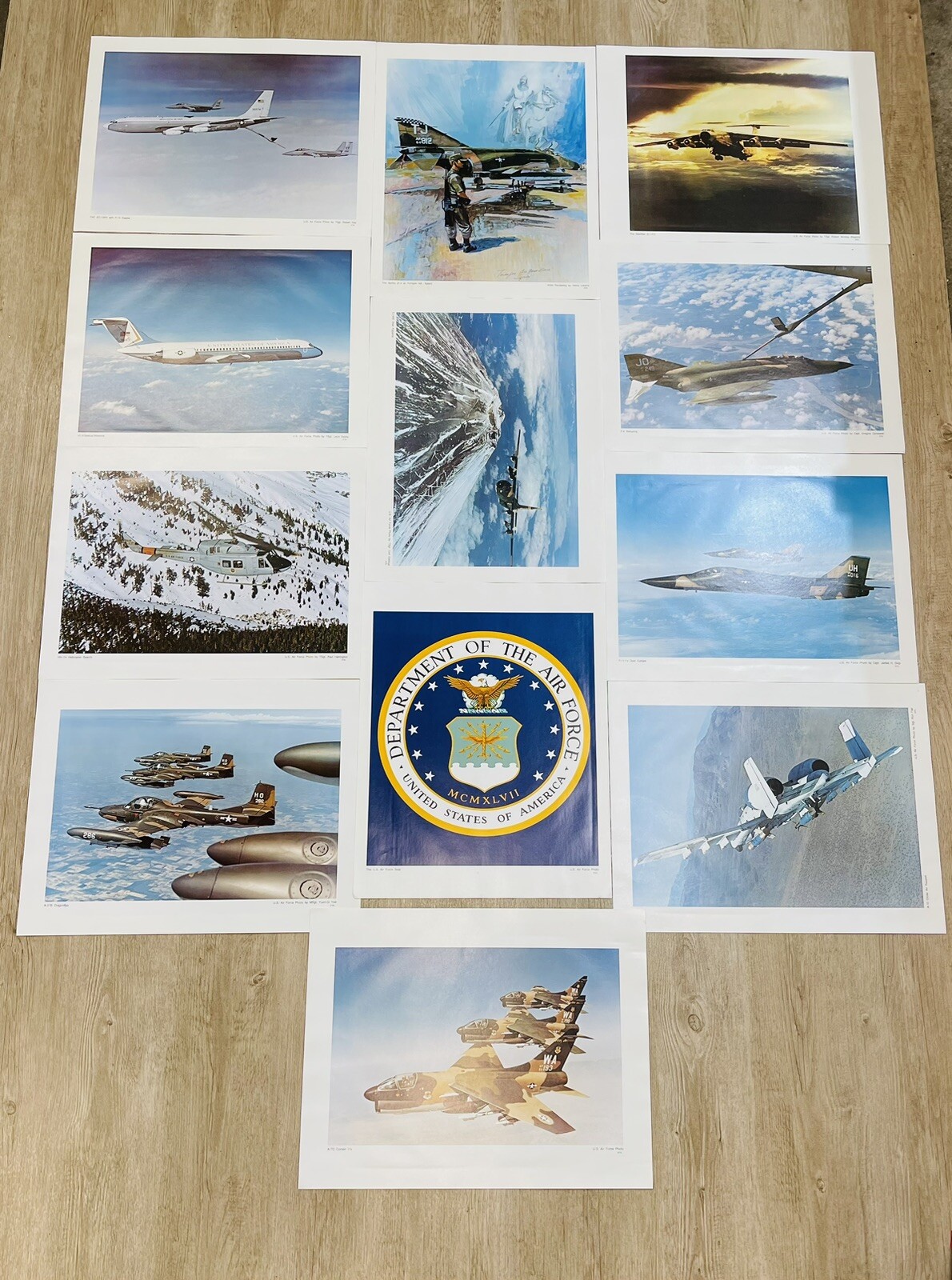 RARE U.S AIRFORCE LITHOGRAPH SERIES SET #28 12- 17'' X 28'' PRINTS FIGHTER JETS