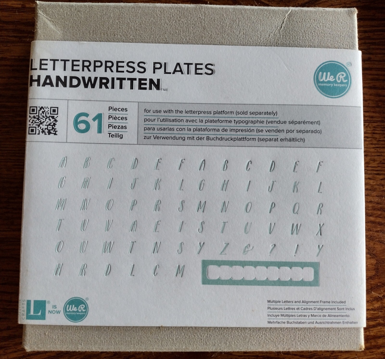 We R Memory Keepers Letter Press Plates Handwritten 61 Pieces
