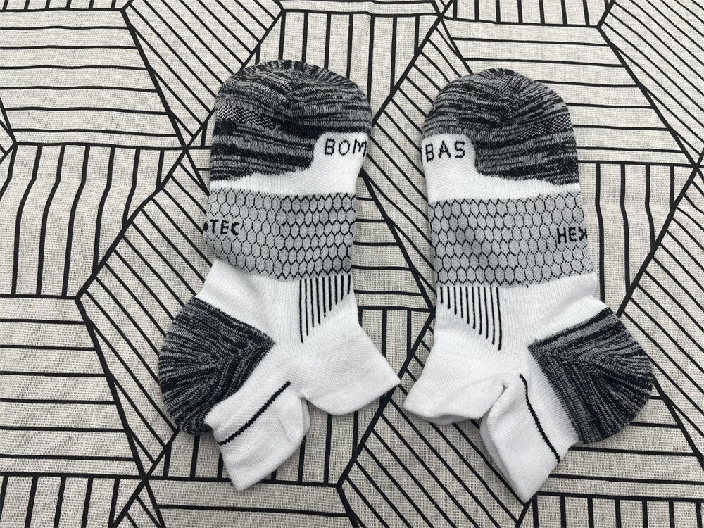 3Pairs Bombas Hex Tec Honeycomb Solid Women's White Ankle Sock Size Medium