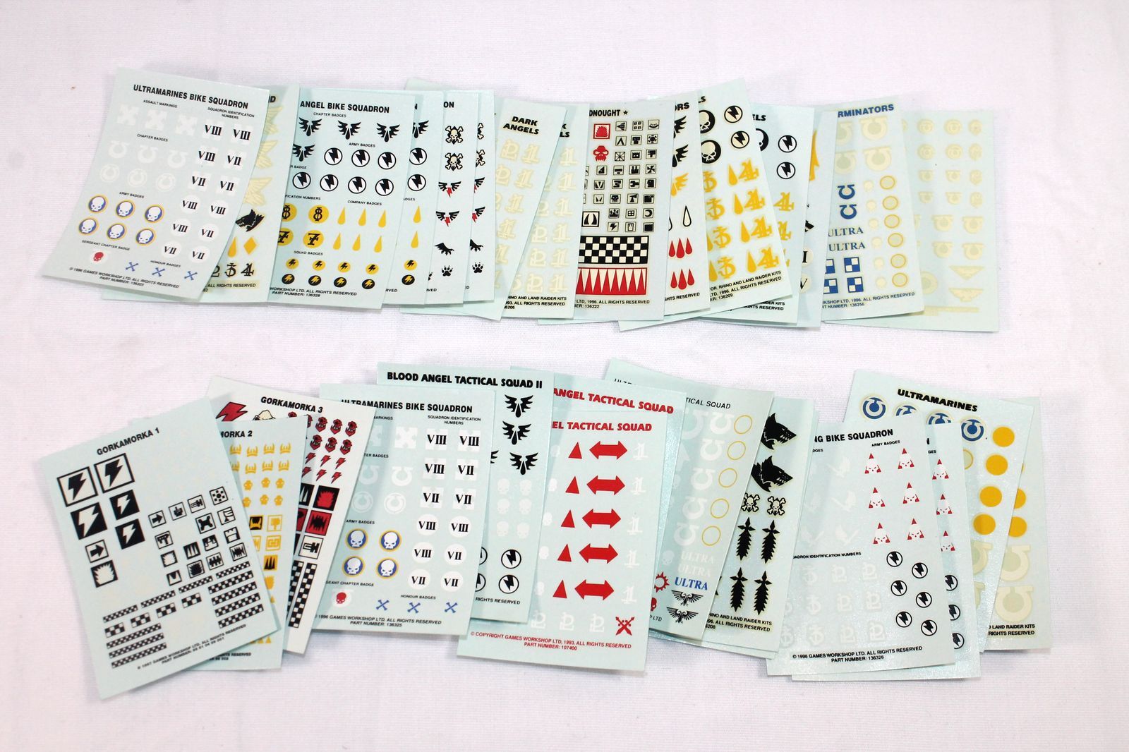 Single Sheet Games Workshop Warhammer 40k Water Decal Sheet $4.99 ea YOUR CHOICE