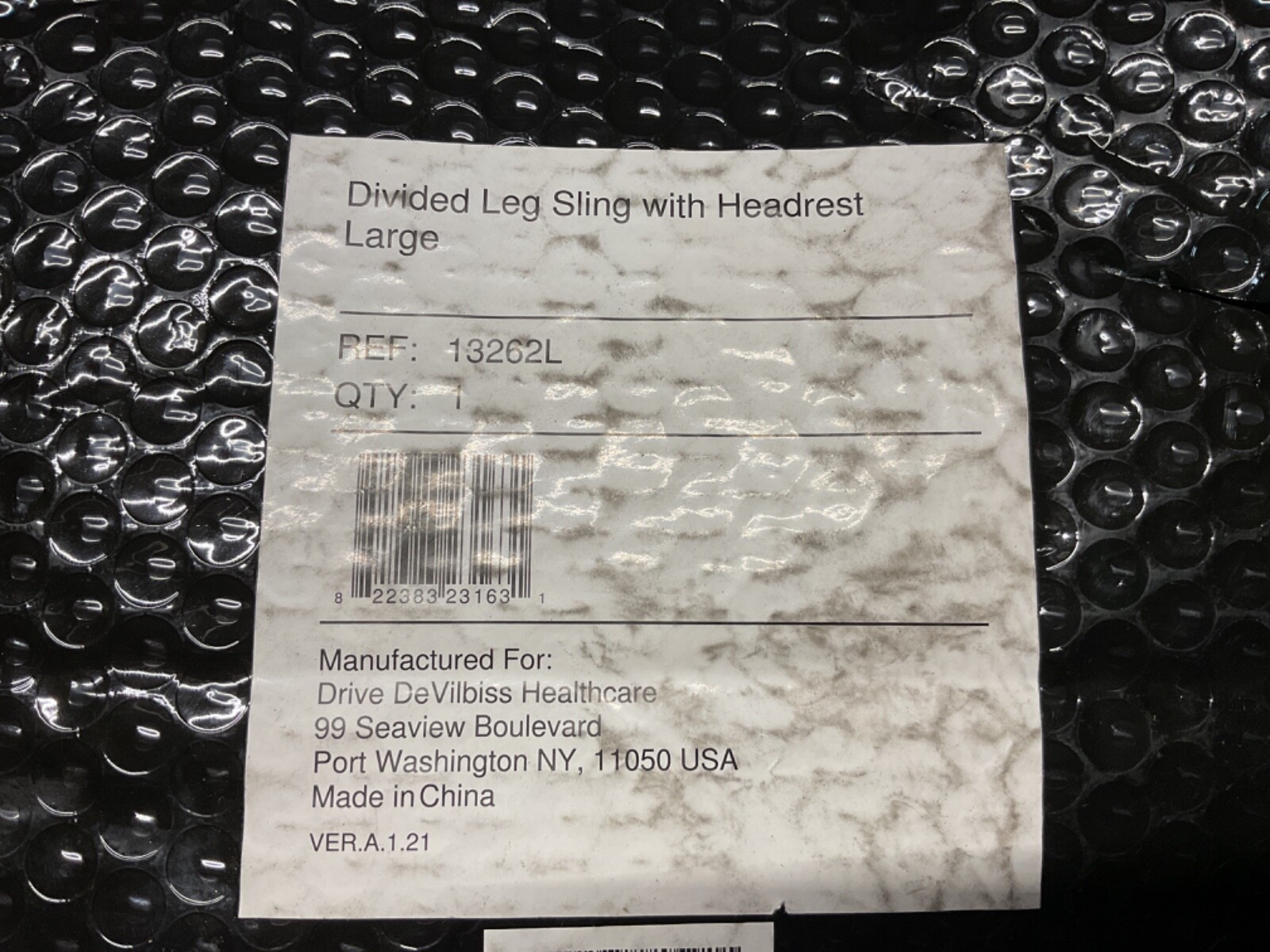 Divided Leg Patient Lift Sling w/ Headrest, Large