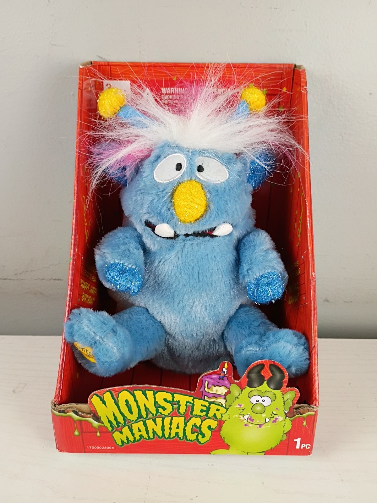 Gemmy Mitch Monster Maniac Blue Plush Sings Mahna Mahna/Happy Birthday (New NIB)