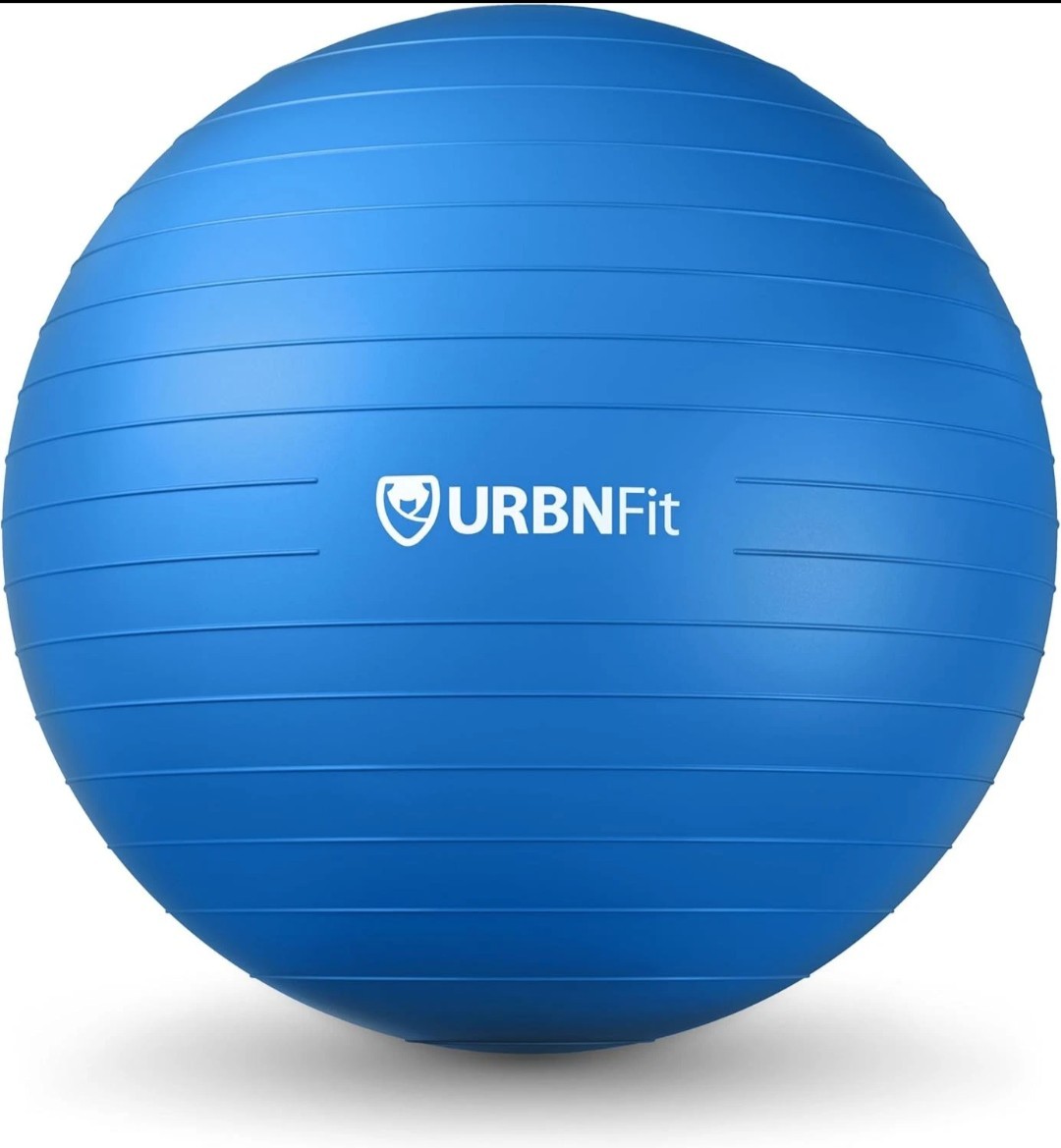 URBNFit Anti-Burst PVC Fitness Exercise Ball 45cm Blue Hand Pump New SHIPS FAST