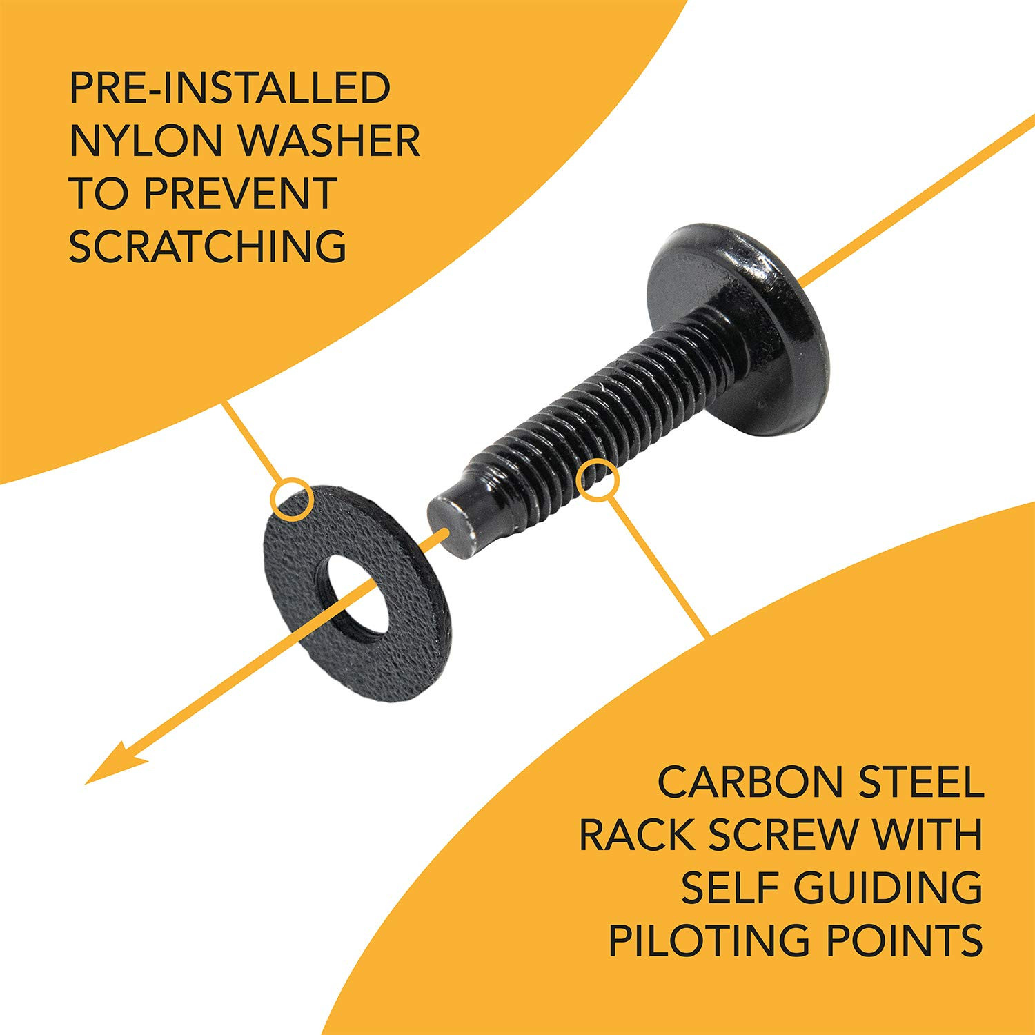 12-24 Rack Screws [50pk] – Mount with (50 Pack) Black