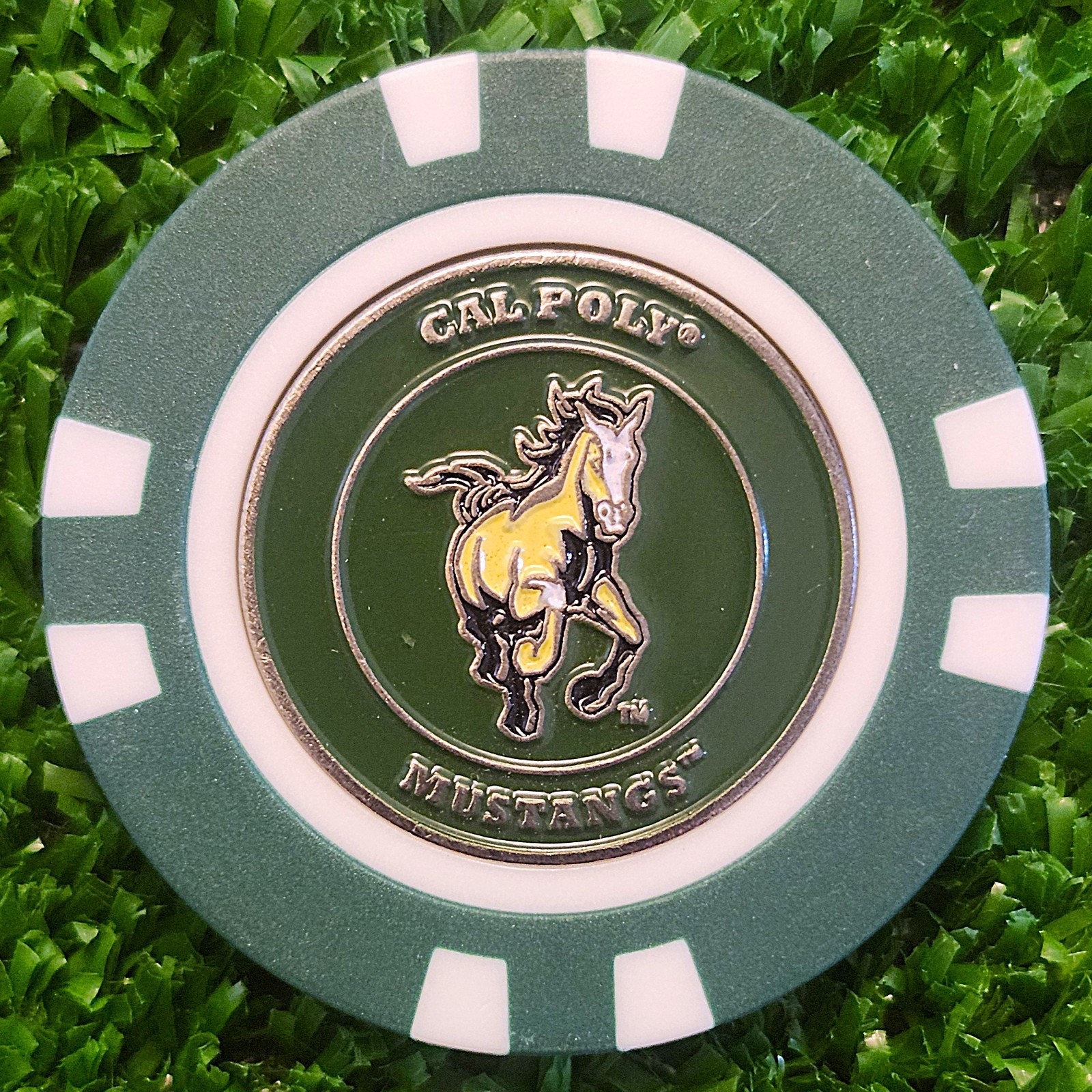 Cal Poly Mustangs Golf Ball Marker Magnetic Poker Chip New
