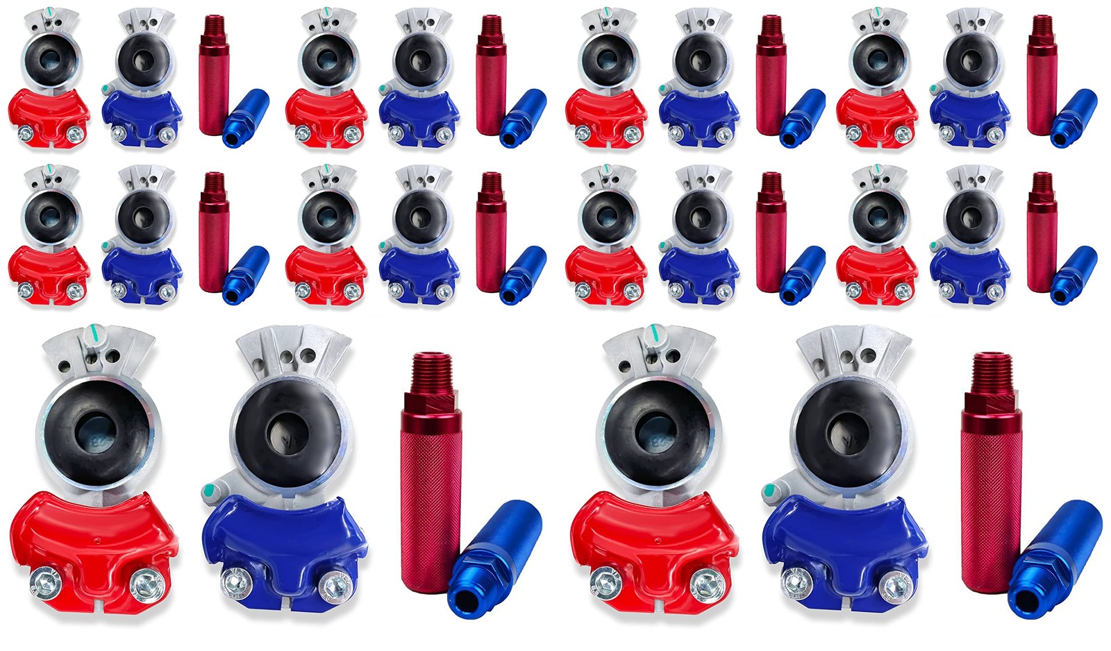 Pack of 10 Service & Emergency Aluminum Gladhands with 10 Grip Handles