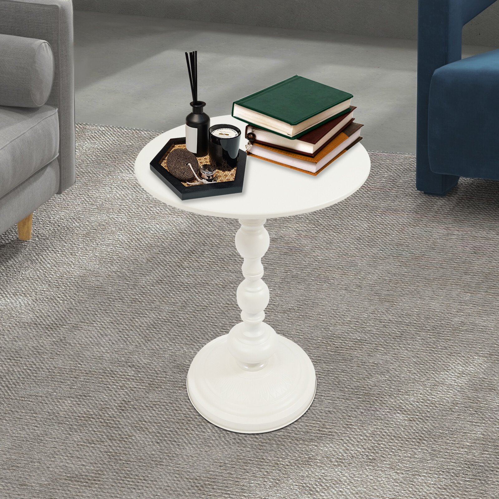 40cm Small End Table Round Side Table Coffee Table For Cafe Bar Yard Living Room