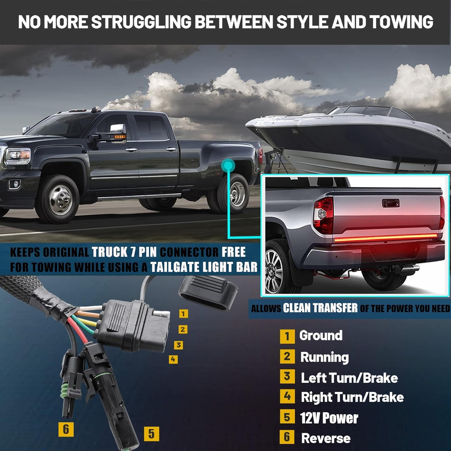 Connect Adapter for Tailgate Light Bar LED Redline Amber Turn Signal Reverse