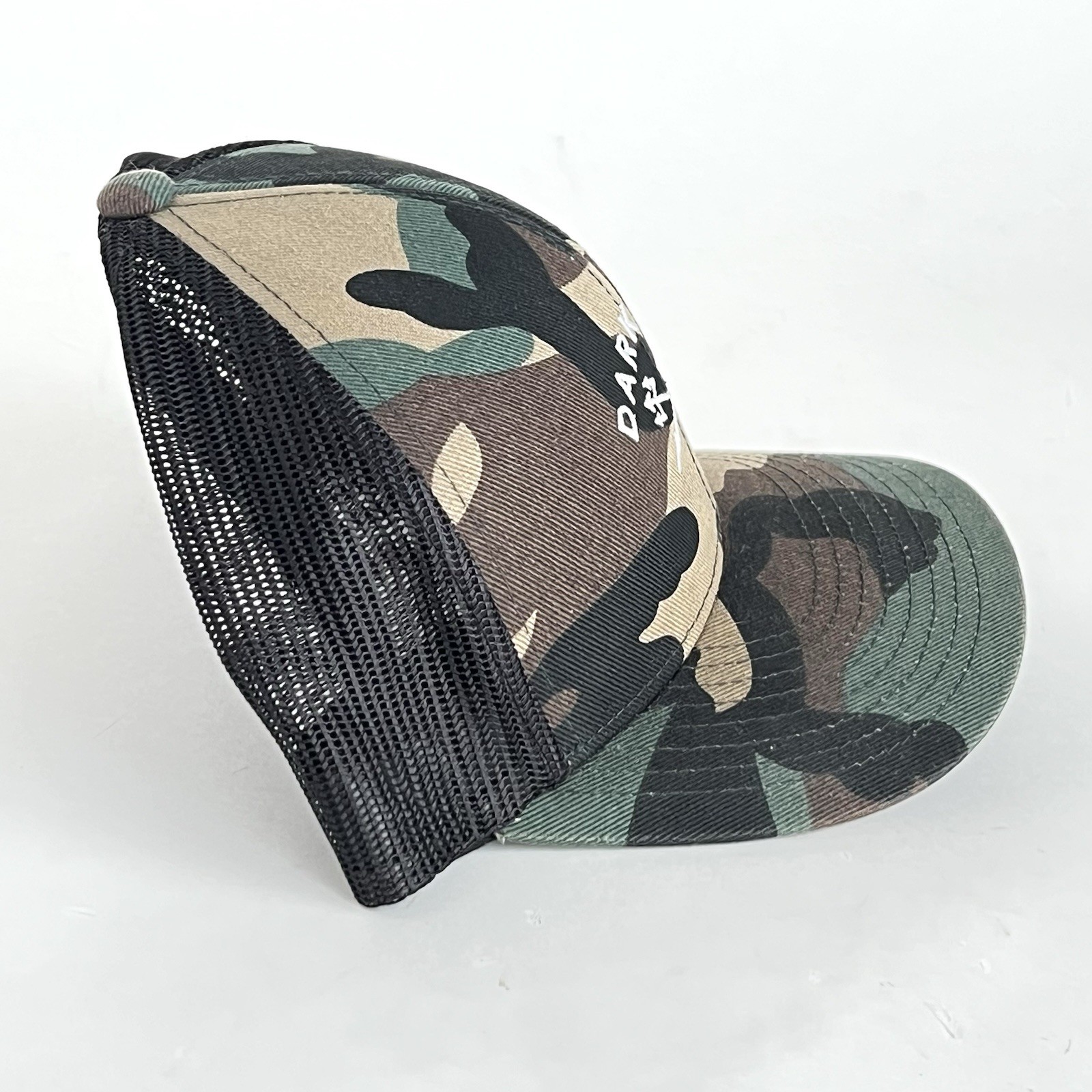 Dark Seas Hat Camo Pattern Greens Brown Snap Back Trucker One Size