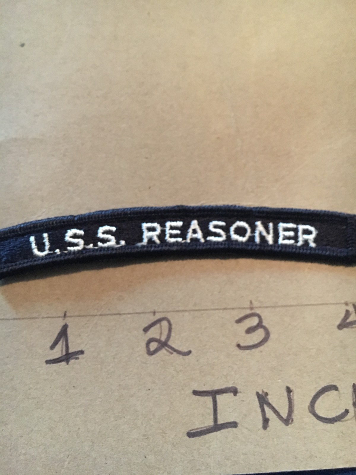 US NAVY SHOULDER STRIP TAB *** rocker *** Patch USS Reasoner