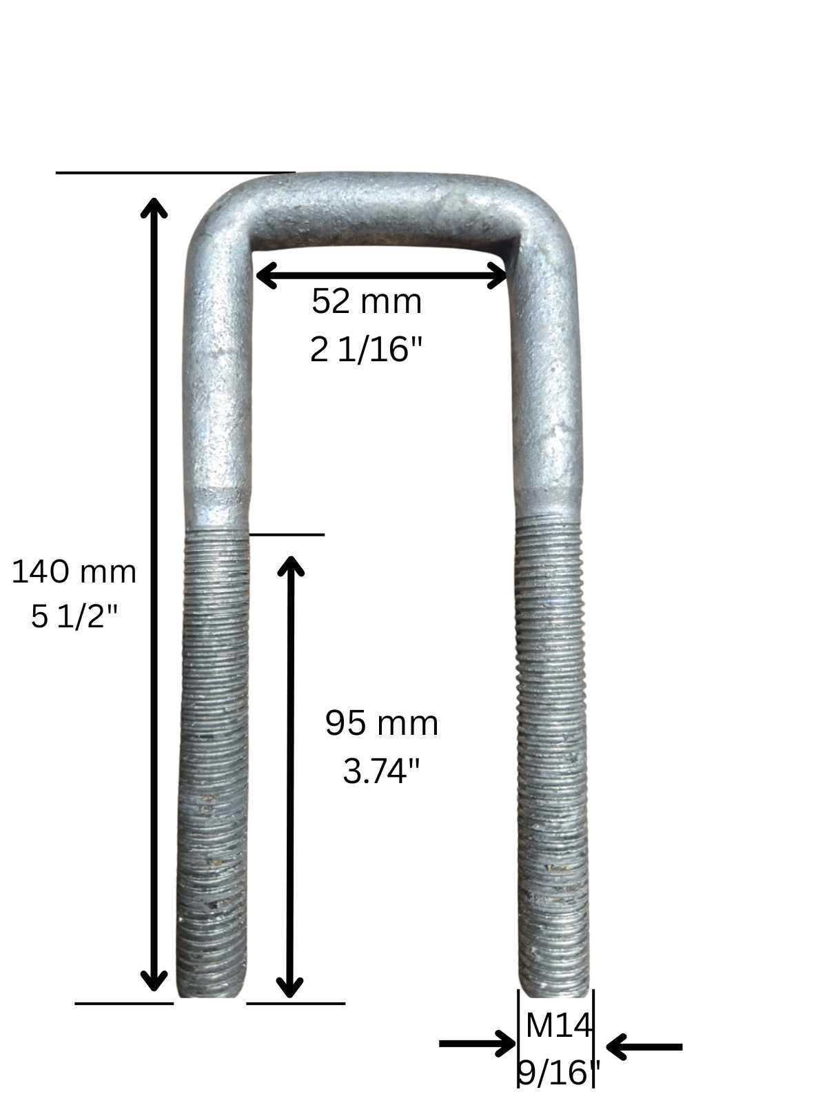 (8) Steel U-Bolts 2 1/16" Trailer Square Axle Spring 1000302