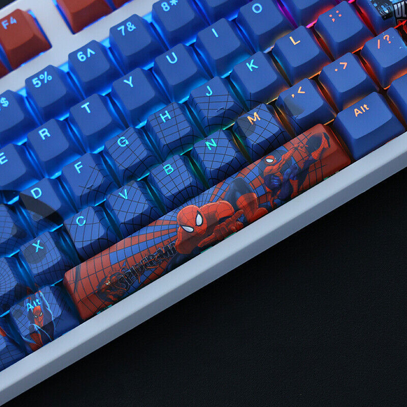 Spiderman 108 PBT Translucent Keycap OEM for Mechanical Keyboard No Keyboards