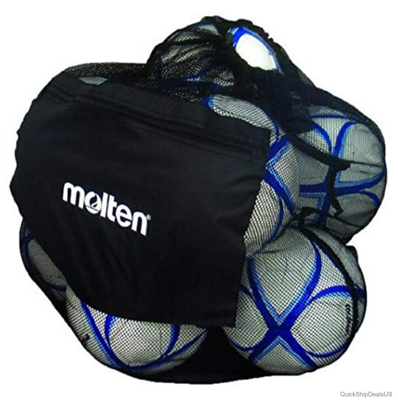 Mesh Ball Bag Zipper 12 Ball Black Mesh Strap Carry Net Equipment Volleyball