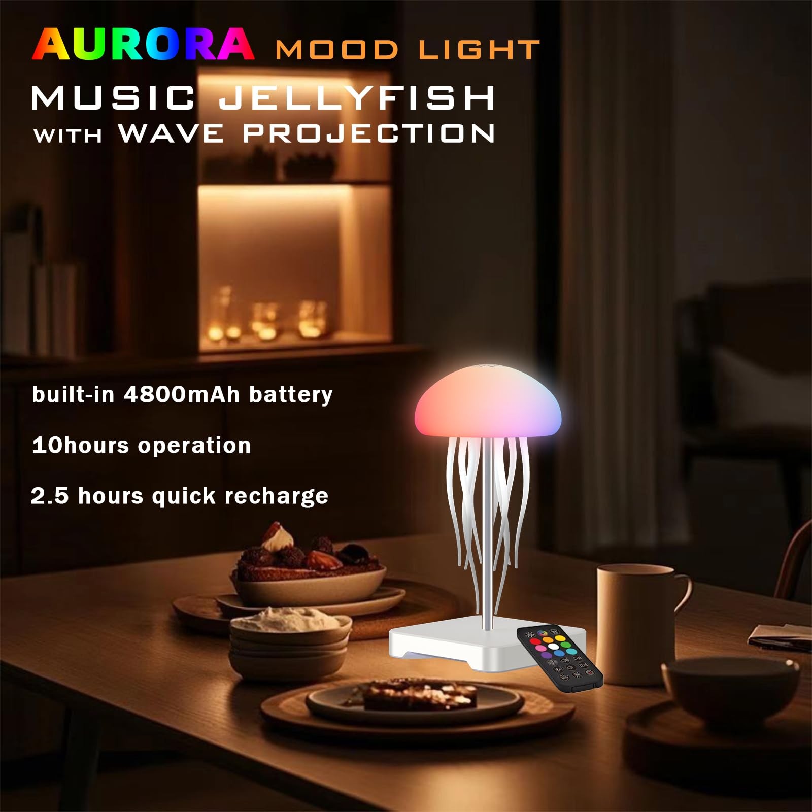 Camdii Jellyfish Lamp Wave Projector White Noise