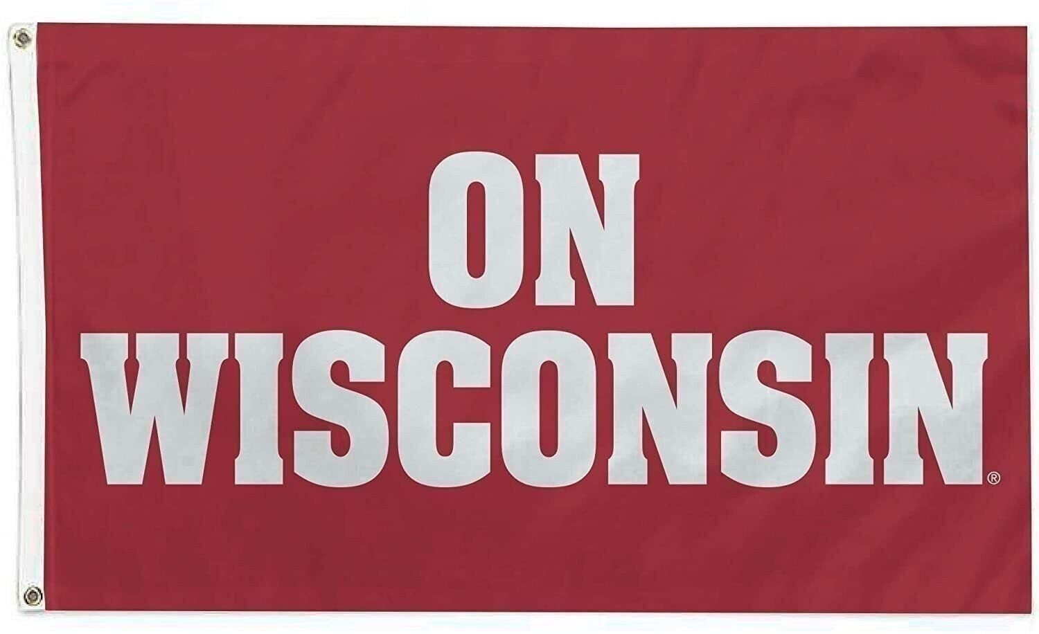 University of Wisconsin Badgers Flag Banner 3x5 Feet Metal Grommets Slogan...