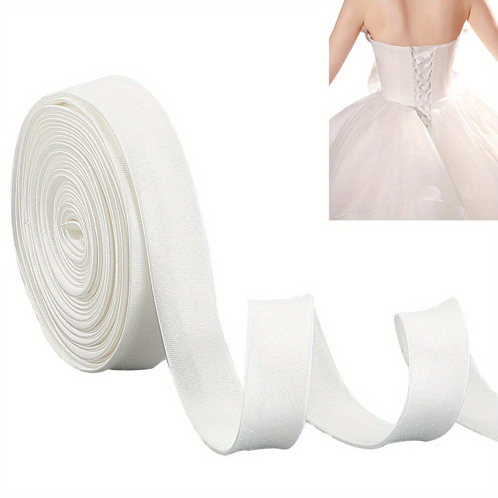 1strand 137.8 Inch Cotton Satin Ribbon Women's Tie Back for Wedding Bridal