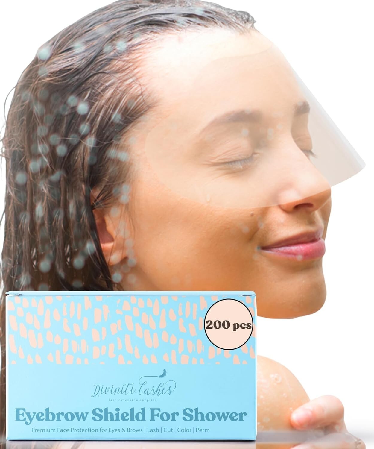 Eyelash Shield Shower Visor For Adults - 200 Eye Shields for After Surgery Sh...