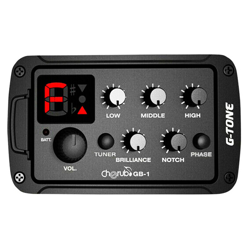 Acoustic Guitar Pickups 3-Bands EQ Equalizer Tuner Preamp Piezo Pickup W/ Endpin