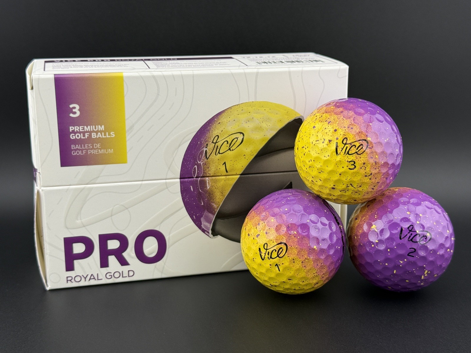 Vice Pro Royal Gold “Kobe” Golf Ball - 3 Ball (New)