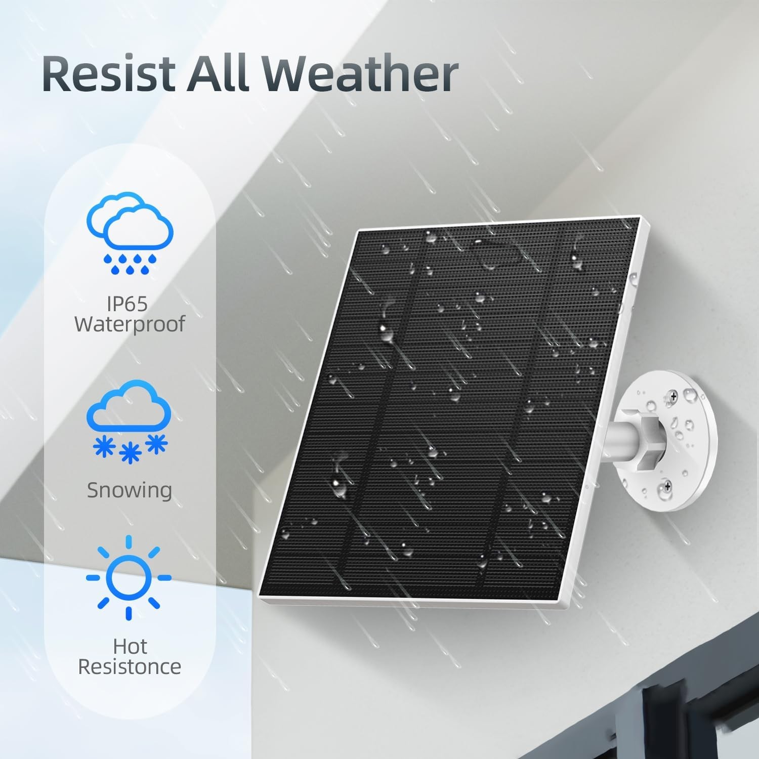 5W Solar Panel for Security Camera, Solar Panel with Micro USB & USB-C Port f...
