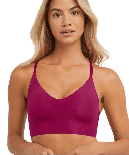 NEW Maidenform Womens V-Neck Comfort Pullover Lace Back Wireless Bra, XL