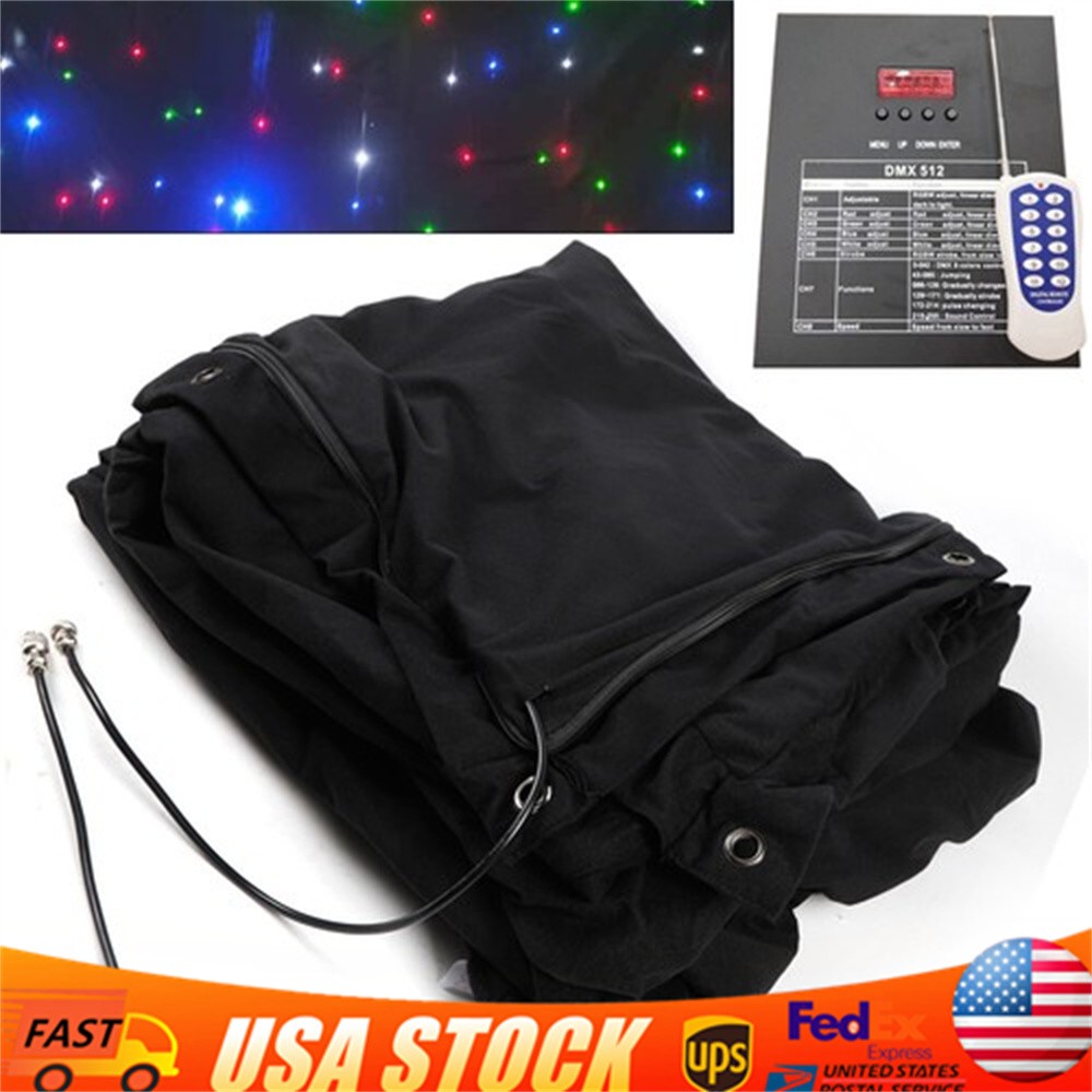 10x6.5ft Stage Star Light Led Backdrop Wedding Party Curtain Retardant Dj Pub