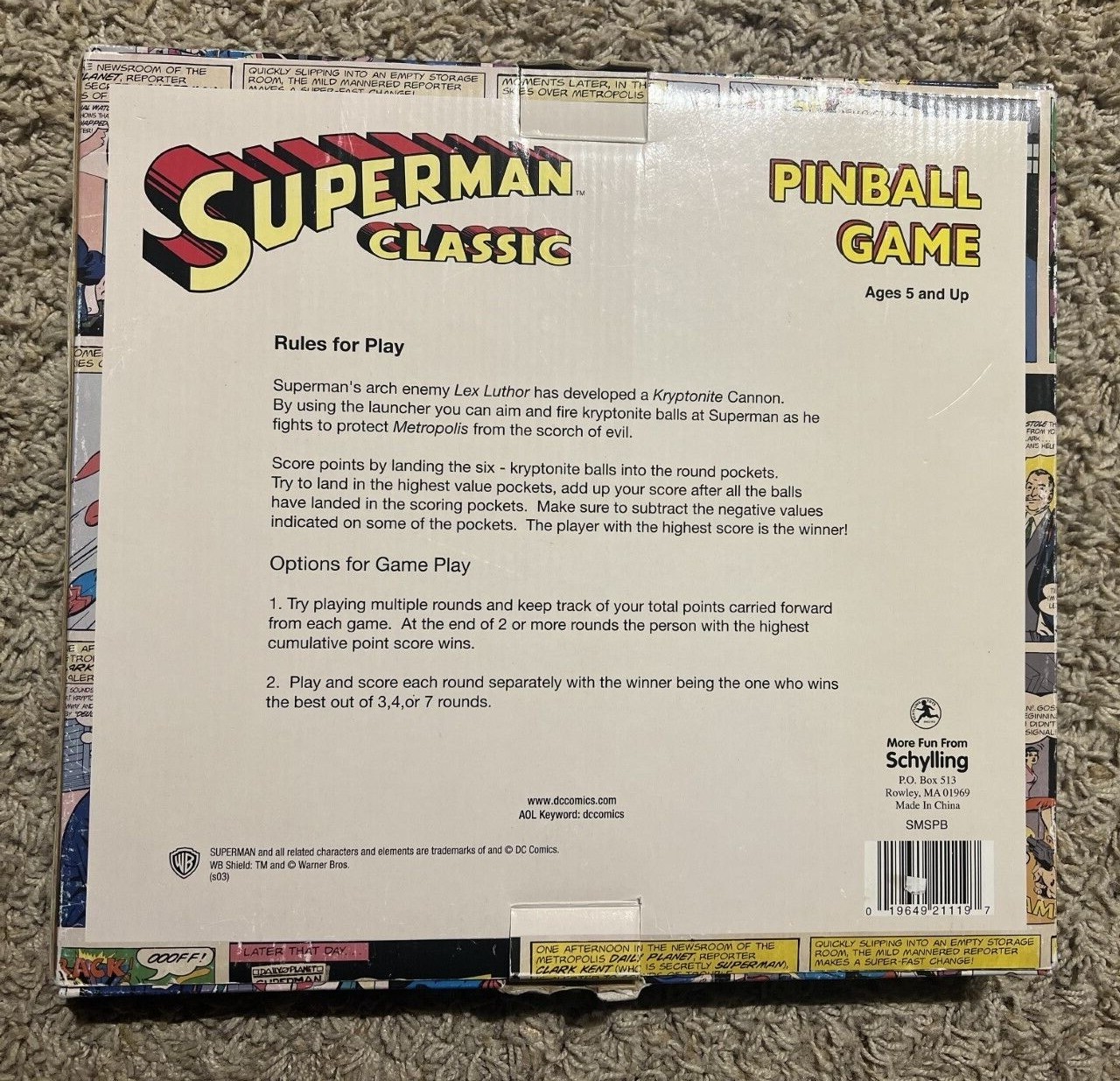 Superman Classic Pinball Game by Schyling DC Comics