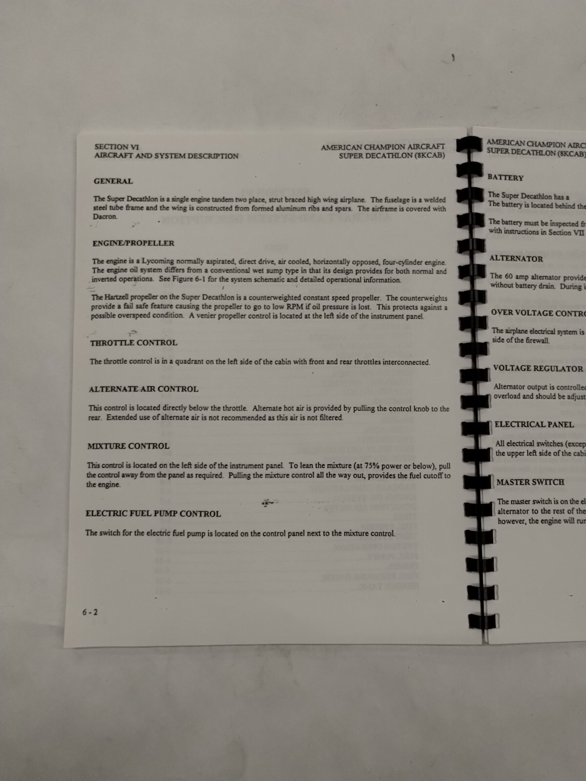 American Champion Super Decathlon 8KCAB Pilots Operating Manual-Copy