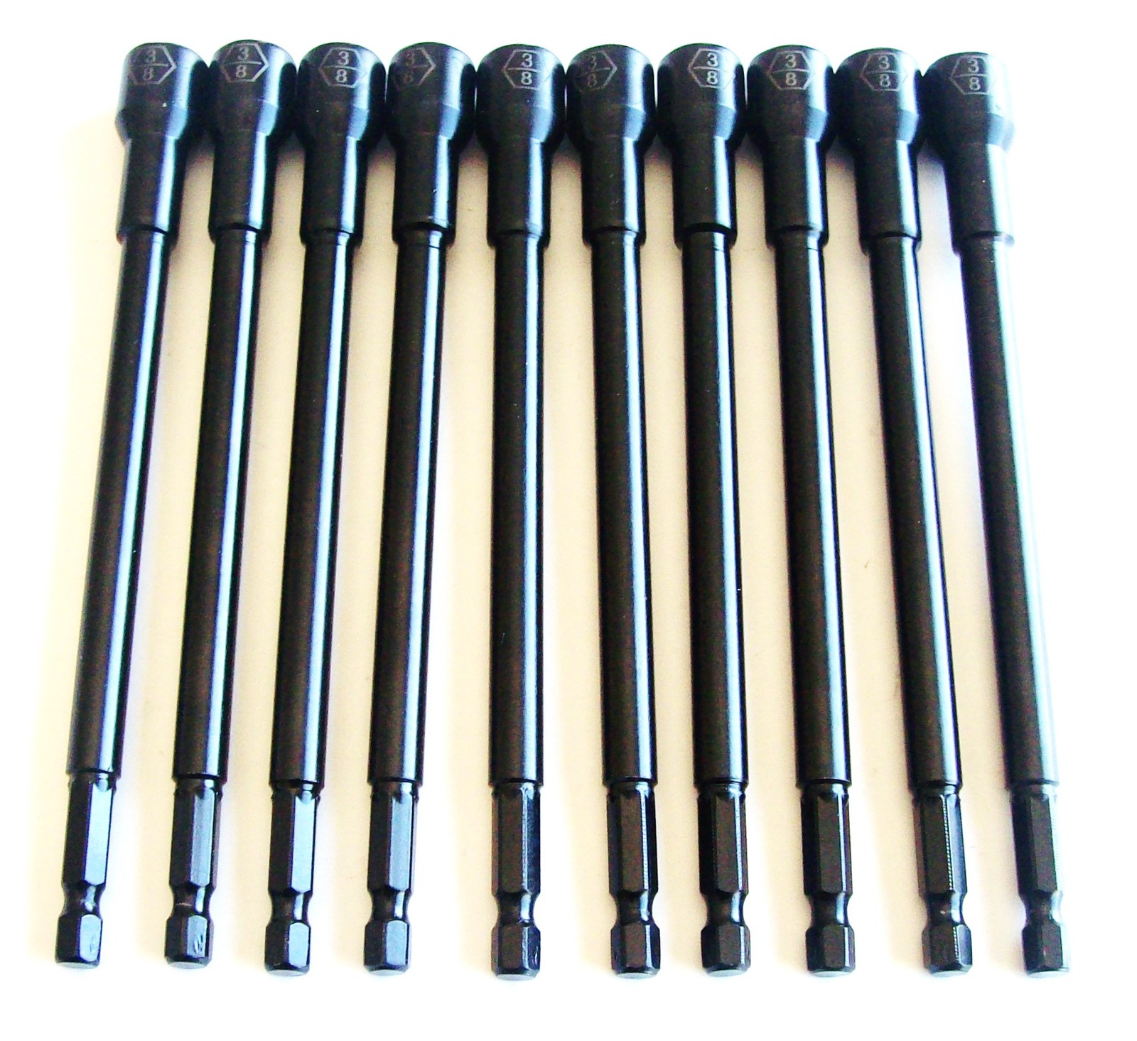 10 GOLIATH INDUSTRIAL 6" LASER ETCHED 3/8" IMPACT MAGNETIC NUT SETTERS IMNS6-38