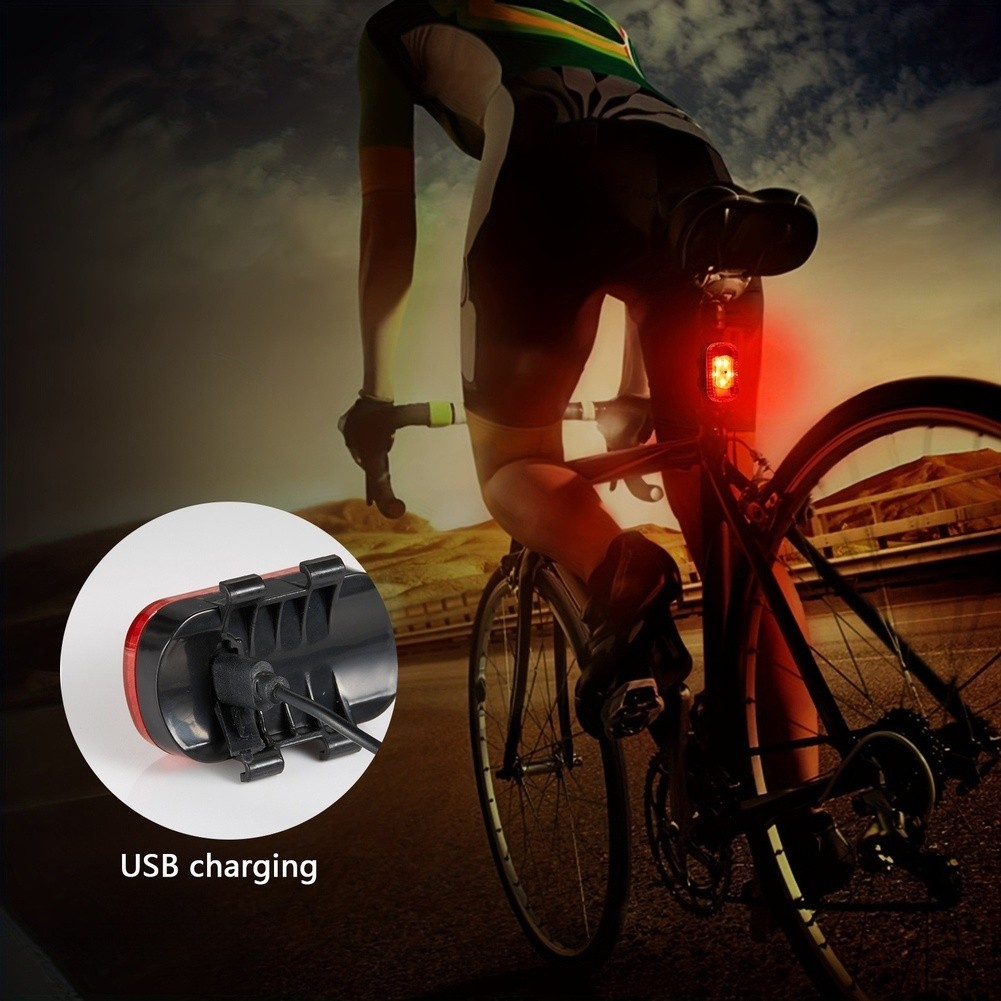 5 LED Tail Light for Bicycle USB Rechargeable 4 for flash Modes Weatherproof