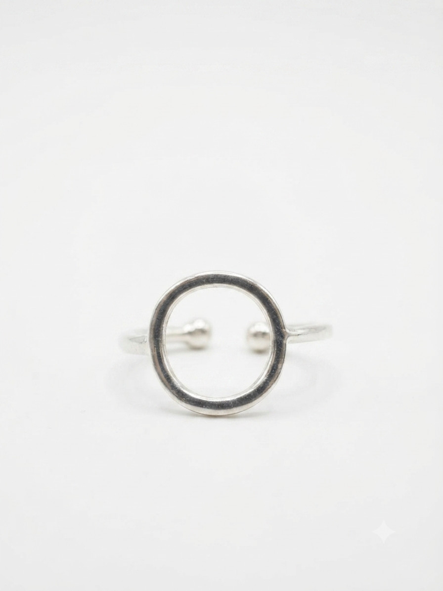Hallmark 925 Sterling Silver Solid Metal Adjustable Open Circle Toe Ring 4 Women