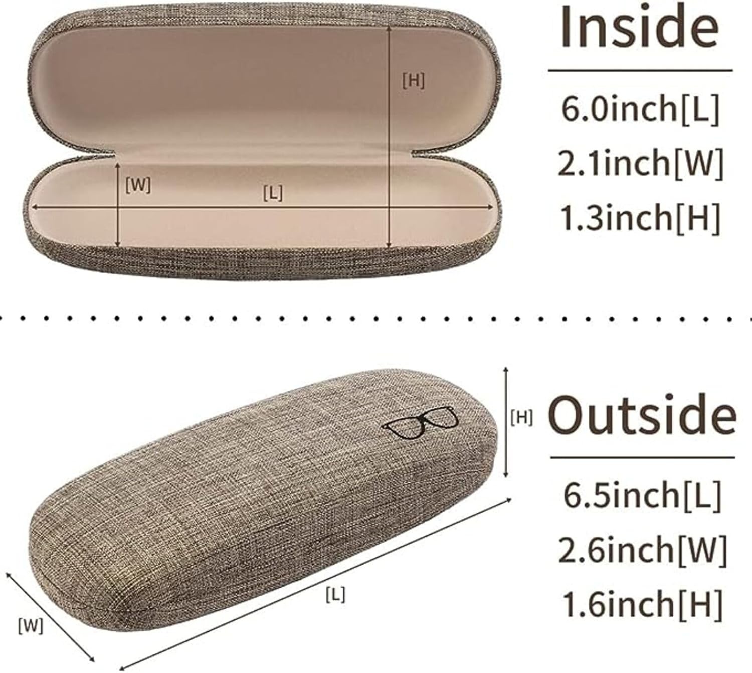 Eyeglasses Case,(6 Piece) Unisex Hard Shell Eyeglasses Cases Protective Case For