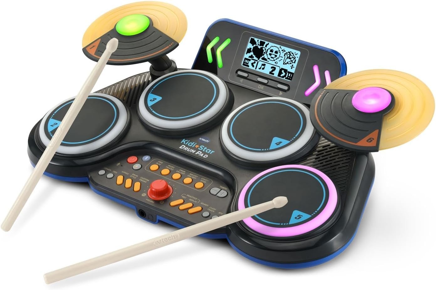 Kidi Star Black Drum Pad - Bluetooth Enabled with Recording & Learning Modes