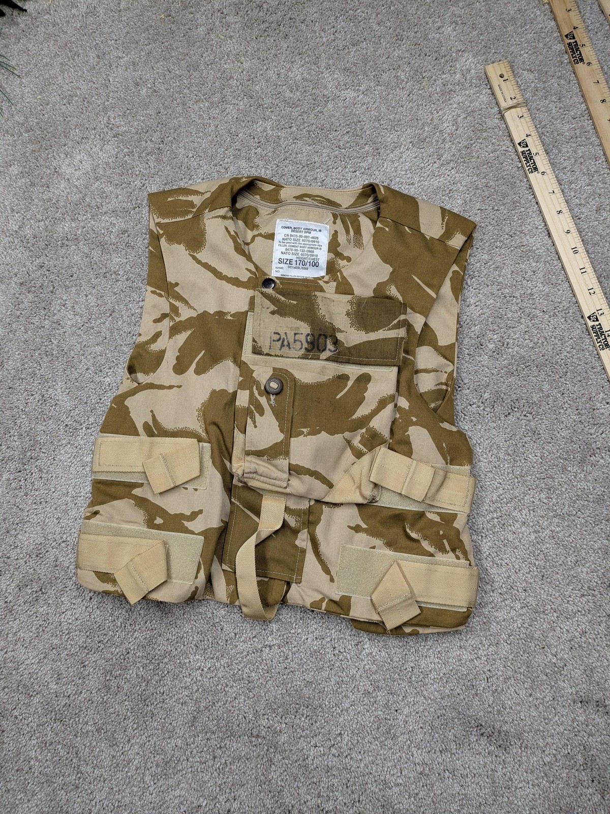 British Army Desert DPM Material Cover Vest Only Sz 170/100 NATO 6070/0910 Camo