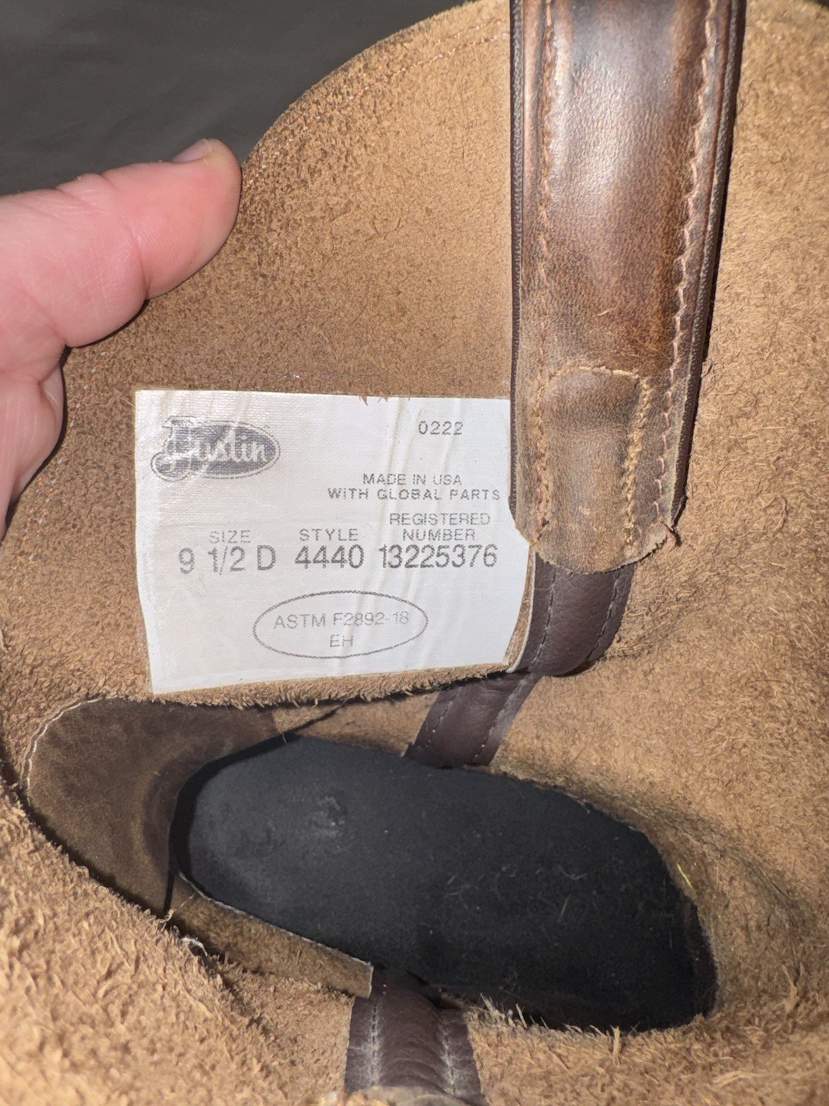 Justin Boots Men's Brown Leather Cowboy Western Boots Size 9.5 D