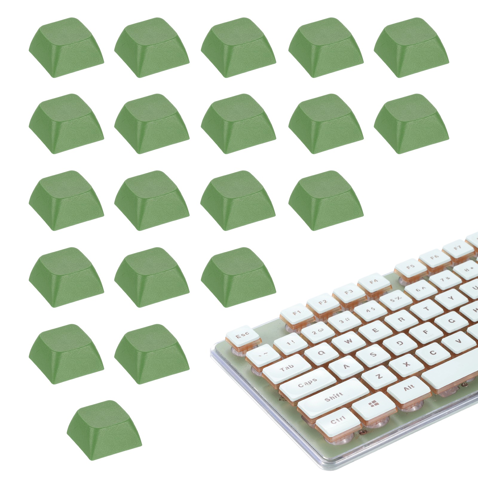 20Pcs XDA Profile Keycap Set PBT Mechanical Numeric Keypads, Dark Green