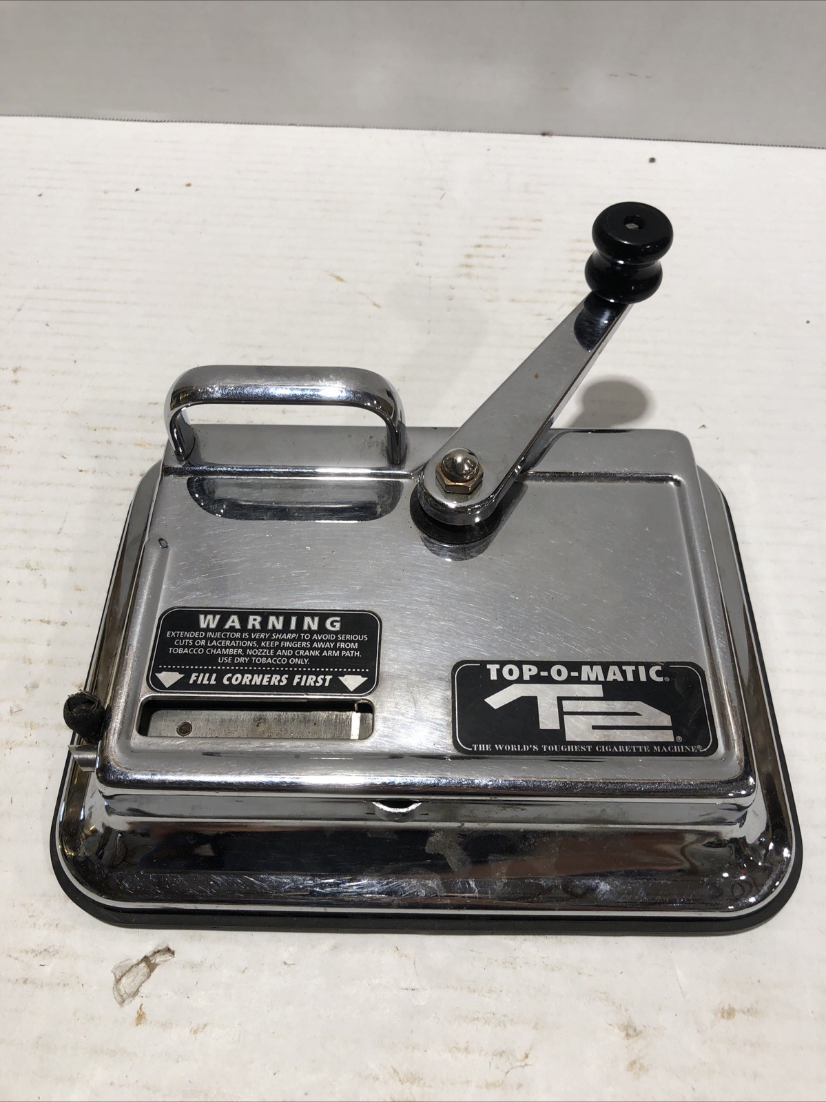 TOP-O-Matic T2 Cigarette Maker Rolling Tobacco Injector Machine King Chrome