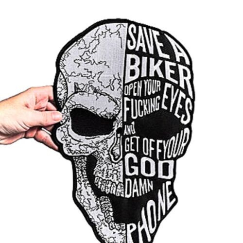 SAVE A BIKER Large Back Patch for custom biker vest