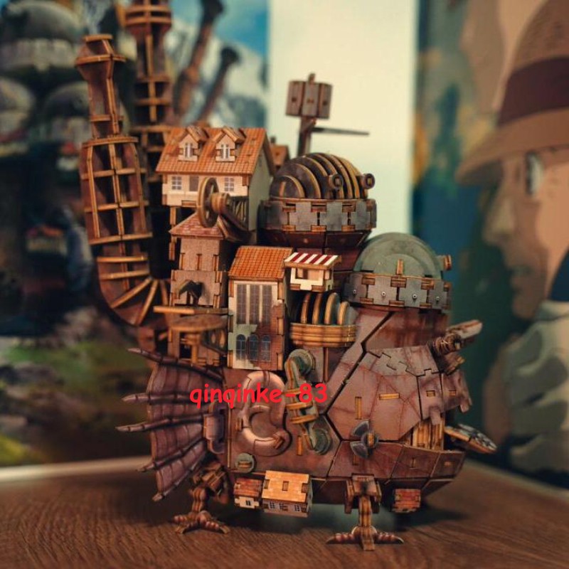 Anime Howl's Moving Castle Woodiness Assembly Figure Toys Gifts Model Ornament