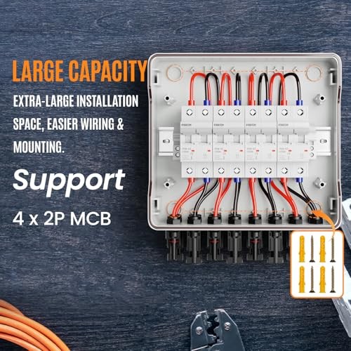 Solar Panel Disconnect Switch with 1000V DC 60Amp Circuit Breakers 60A 4String