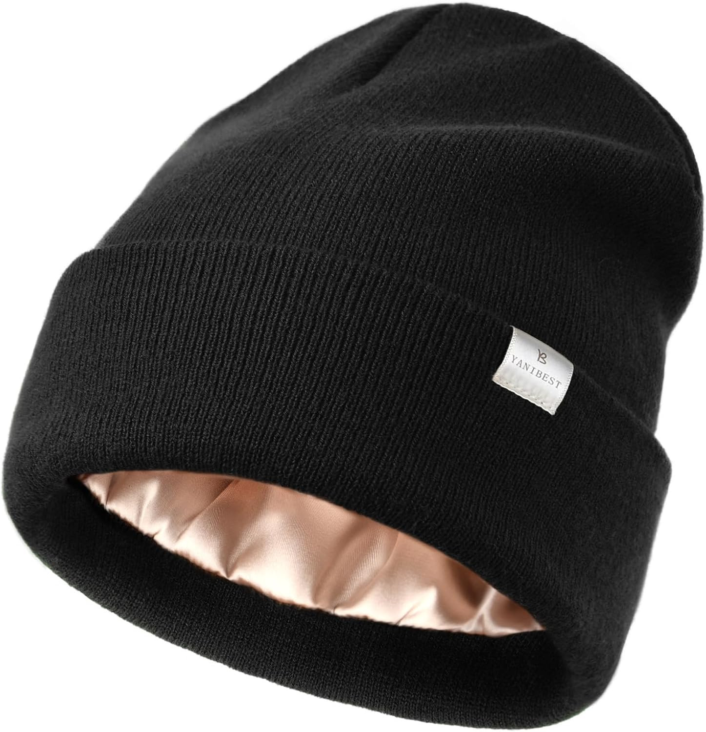 YANIBEST Womens Satin Lined Knit Beanie Hat Acrylic Winter Hats for Women Men Si