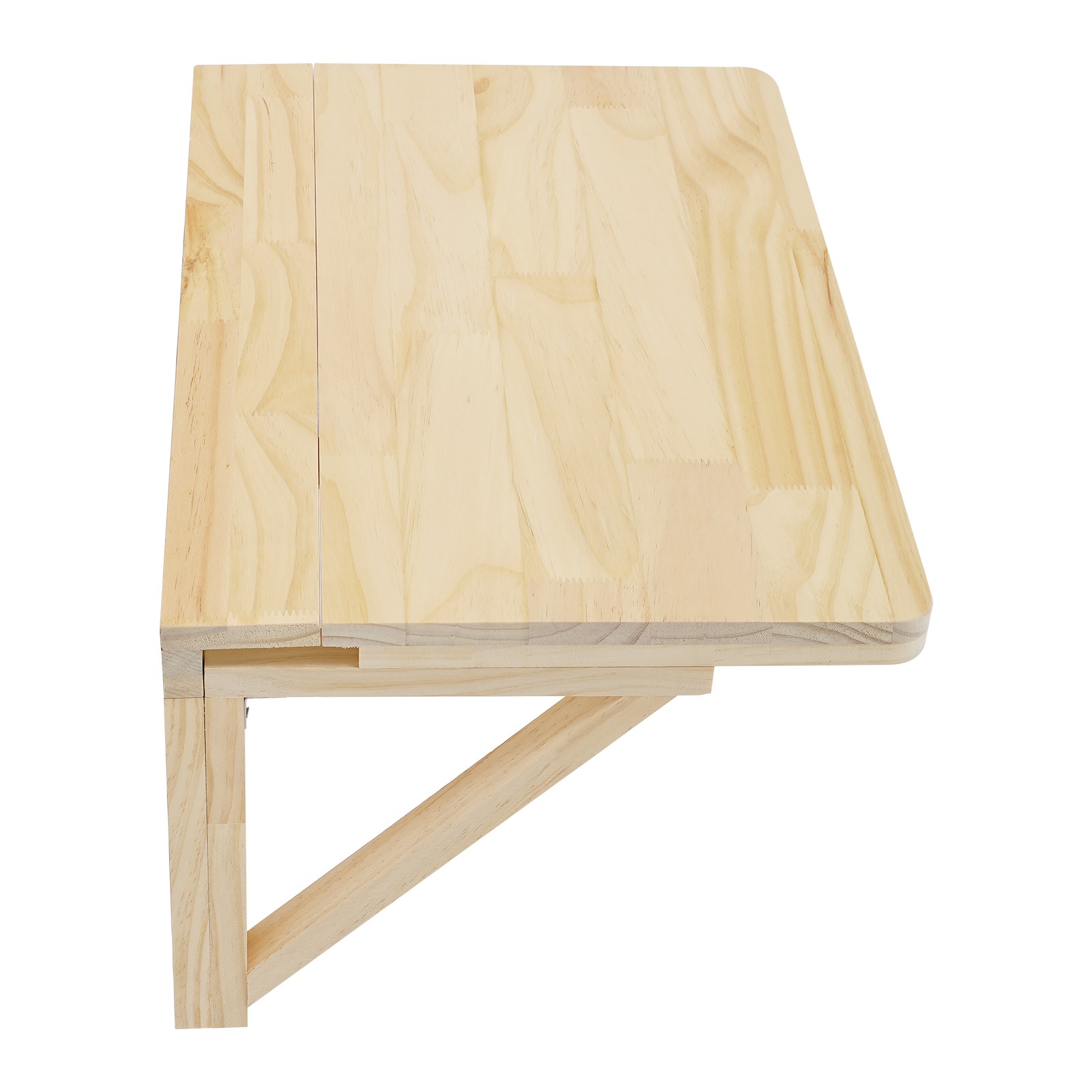 80x60cm Folding Table Wall-mounted Desk Pine Wood Workbench For Balcony, Office